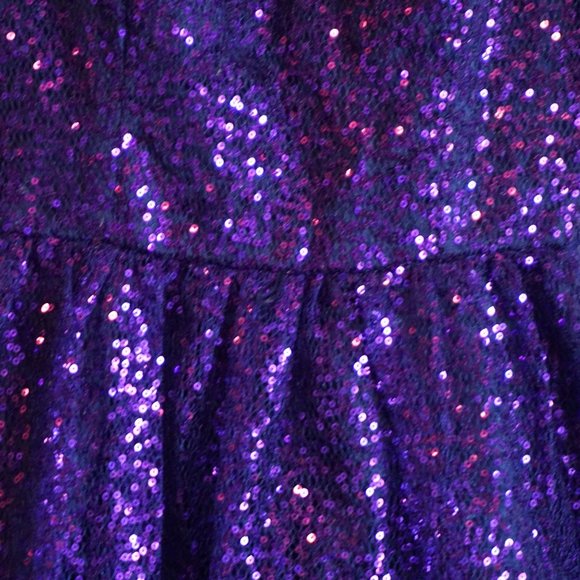 Hailey Logan by Adrianna Papell Purple Sequins Strapless Bodice Dress size 3/4 - Picture 3 of 10